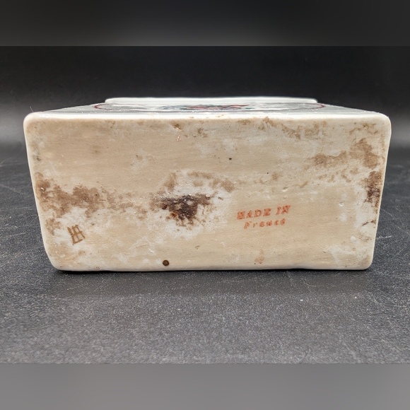 c18th Century Chinese Export Hand Painted Floral Red Roses Blue Daisy Tea Caddy - Picture 9 of 13